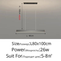 Lustre LED design pour une décoration intérieure élégante - Idéal pour la maison ou le bar | Marco Lucetti Blanc chaud, pas de télécommande / Noir 80cm