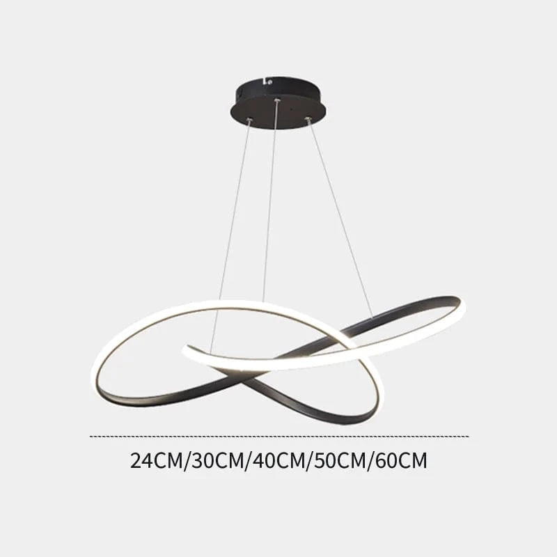 Lustre LED Design : Touche Créative pour une Décoration Intérieure Moderne | Marco Lucetti Noir / 60CM-58W / Lumière froide | CHINE