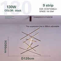 Lustre LED Design "Zillion" | Marco Lucetti 9 lumières - D120cm - 130W / Chaude