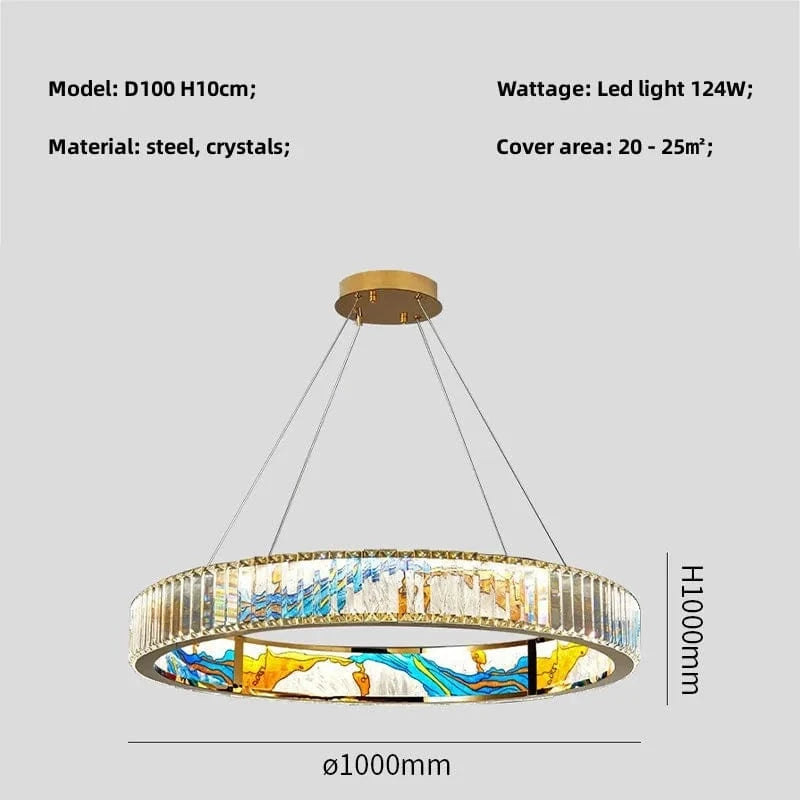 Lustre LED Dimmable Moderne en Acier Cercle Décoratif - Luminem | Marco Lucetti 1 anneau D100cm / Lumière chaude 3000K
