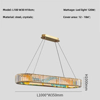 Lustre LED Dimmable Moderne en Acier Cercle Décoratif - Luminem | Marco Lucetti Ovale L100cm / Lumière neutre 4200K