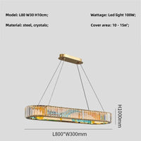 Lustre LED Dimmable Moderne en Acier Cercle Décoratif - Luminem | Marco Lucetti Ovale L80cm / Gradation à distance