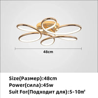 Lustre LED Doré Alu Décoration | Marco Lucetti P 48cm / 110V / Intensité variable à distance