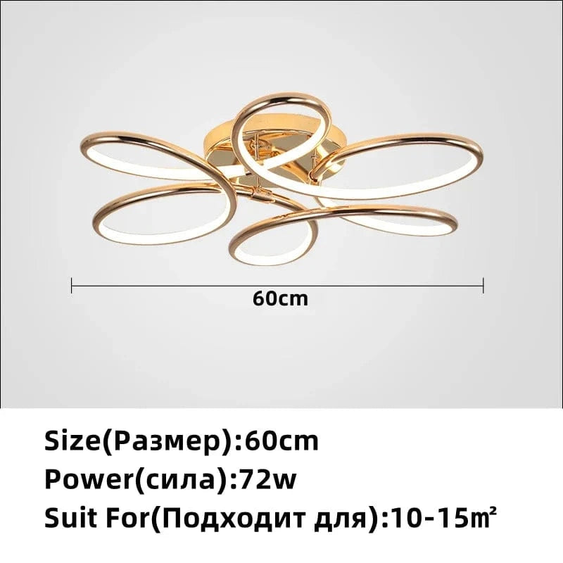 Lustre LED Doré Alu Décoration | Marco Lucetti P 60cm / 110V / Intensité variable à distance