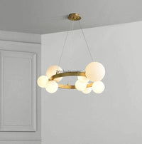 Lustre LED Doré avec Boules en Verre | Marco Lucetti