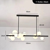 Lustre LED Doré avec Boules en Verre | Marco Lucetti D100 NoirBlancOmbre / Blanc chaud 3000K