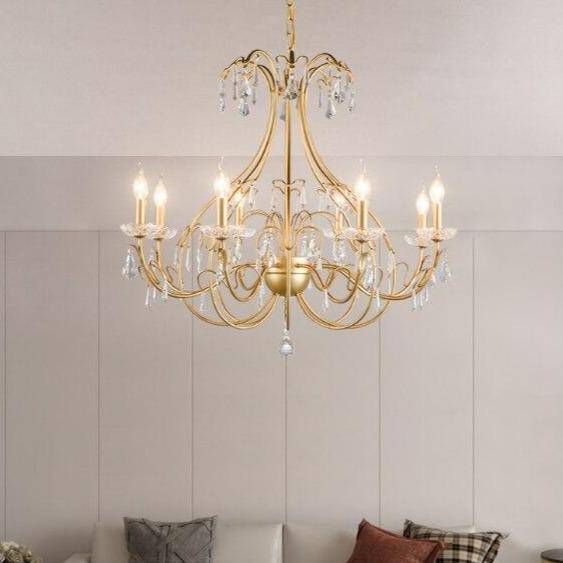 Lustre LED doré baroque avec ampoule en verre cristal retro | Marco Lucetti