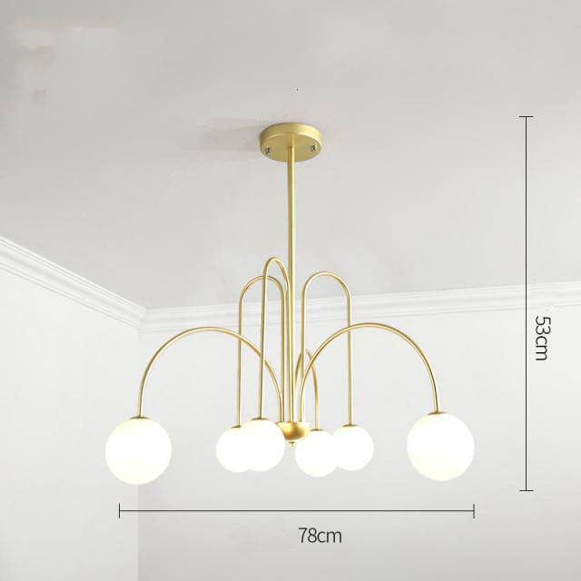 Lustre LED Doré Branches & Boules en Verre | Marco Lucetti