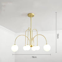 Lustre LED Doré Branches & Boules en Verre | Marco Lucetti