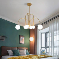Lustre LED Doré Branches & Boules en Verre | Marco Lucetti