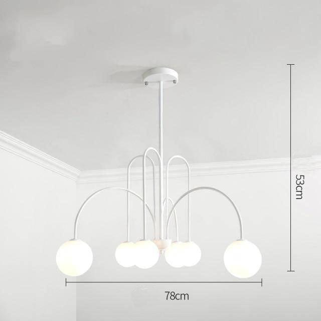 Lustre LED Doré Branches & Boules en Verre | Marco Lucetti 6 lampes - Blanc