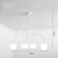 Lustre LED Doré Branches & Boules en Verre | Marco Lucetti 6 lampes - Blanc