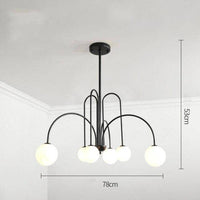 Lustre LED Doré Branches & Boules en Verre | Marco Lucetti 6 lampes - Noir