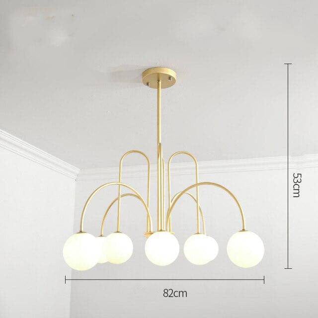 Lustre LED Doré Branches & Boules en Verre | Marco Lucetti 8 lampes - Doré