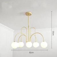 Lustre LED Doré Branches & Boules en Verre | Marco Lucetti 8 lampes - Doré