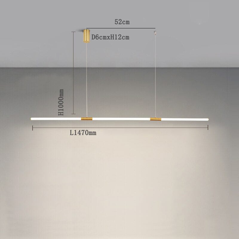 Lustre LED doré Nevy, style minimaliste. | Marco Lucetti 147 cm / Naturelle