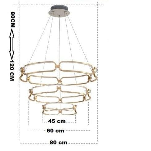 Lustre LED doré Pavia. | Marco Lucetti 45 - 60 - 80cm / Chaude