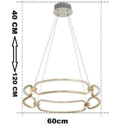 Lustre LED doré Pavia. | Marco Lucetti 60cm / Chaude