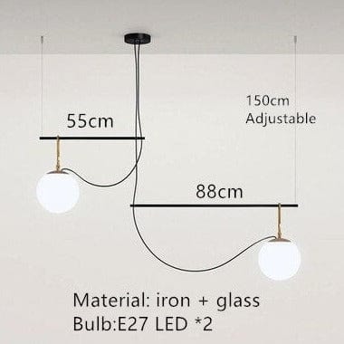 Lustre LED "Éclat de Verre" | Marco Lucetti 2 lampes / Froide