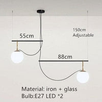 Lustre LED "Éclat de Verre" | Marco Lucetti 2 lampes / Froide