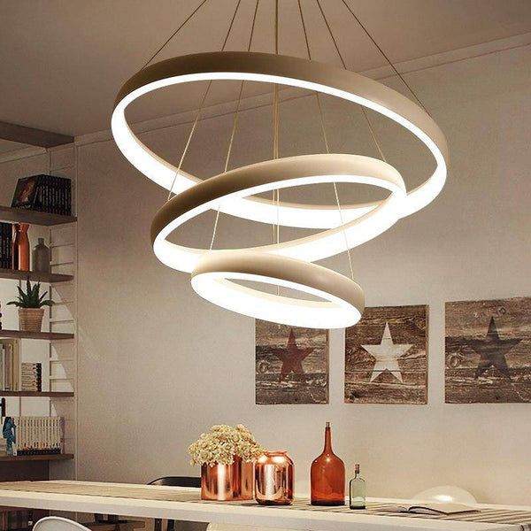Lustre LED Élégant avec Anneaux Arrondis | Marco Lucetti