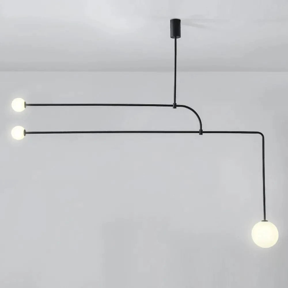 Lustre LED élégant avec boule en verre | Marco Lucetti Noir / Blanc chaud