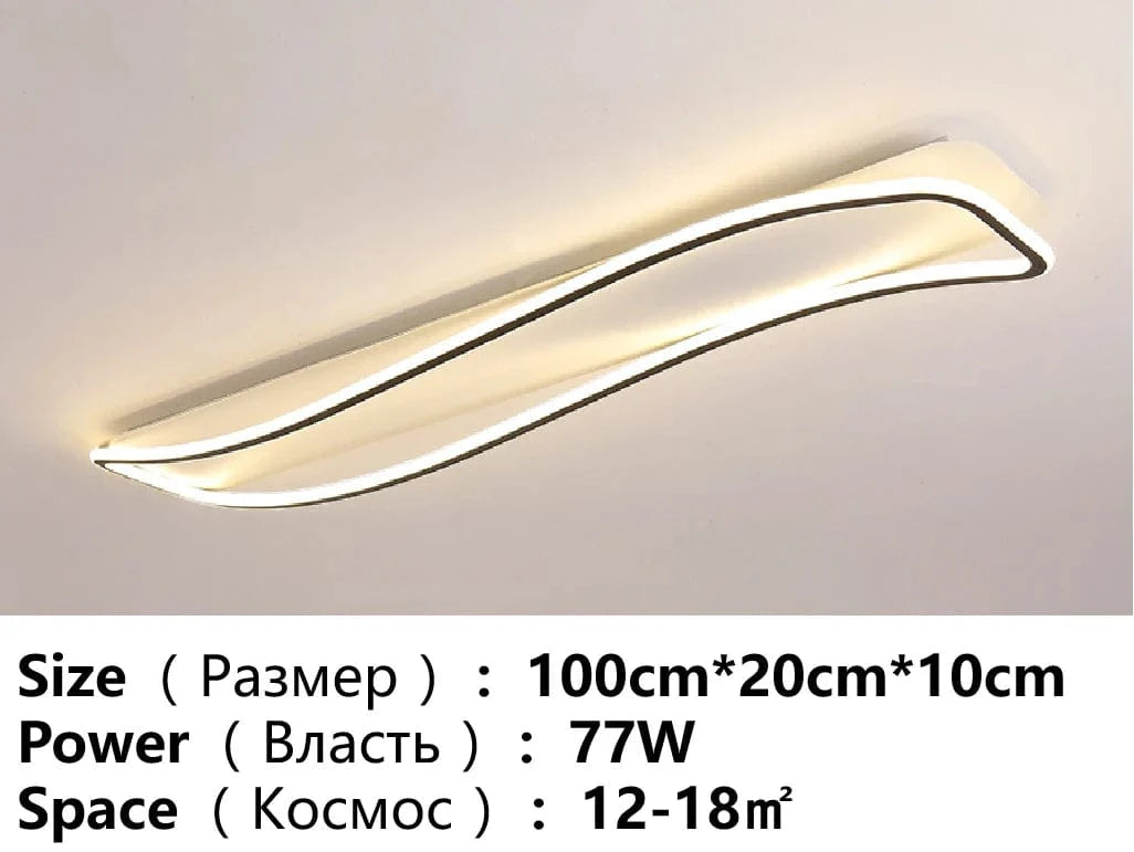 Lustre LED Élégant pour Intérieur Moderne | Marco Lucetti Noir 100cm A / Blanc pas de télécommande