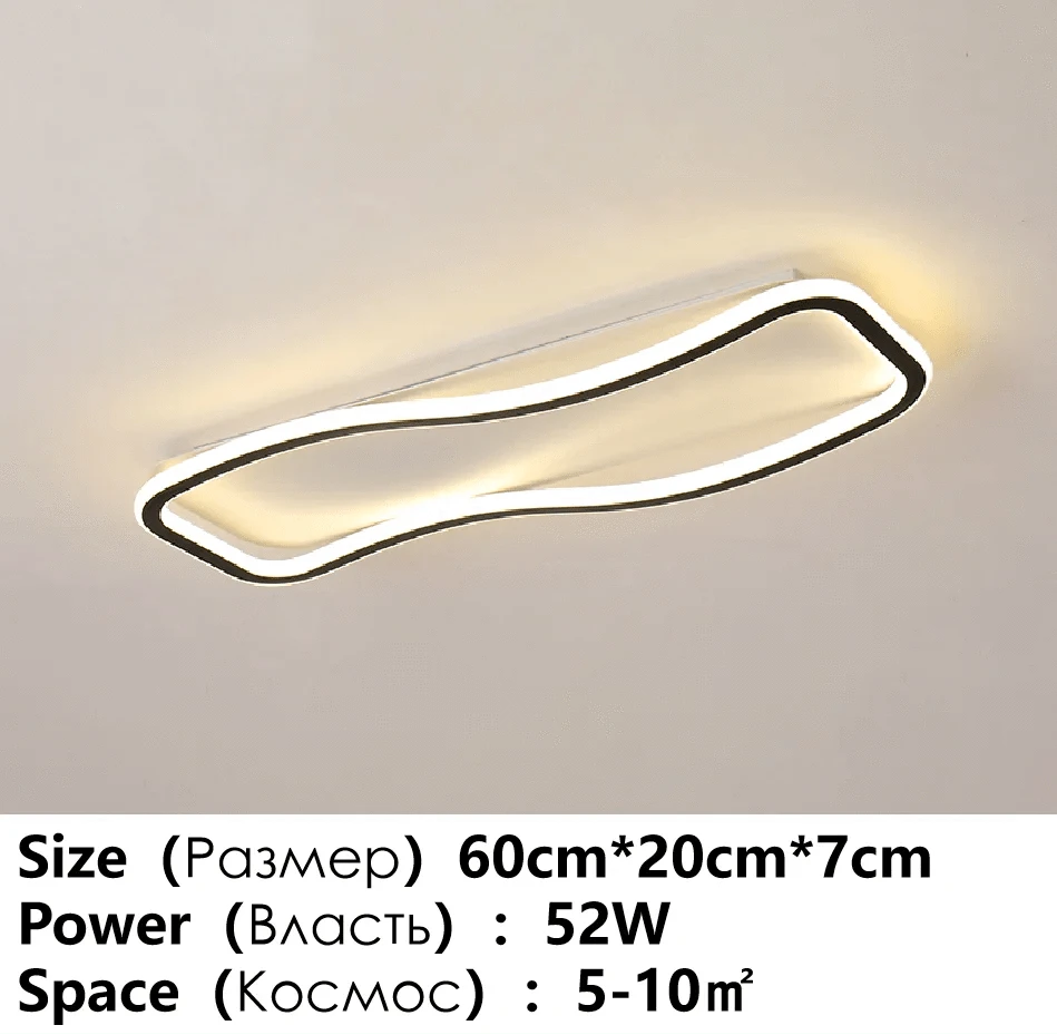 Lustre LED Élégant pour Intérieur Moderne | Marco Lucetti Noir 60cm A / Blanc pas de télécommande