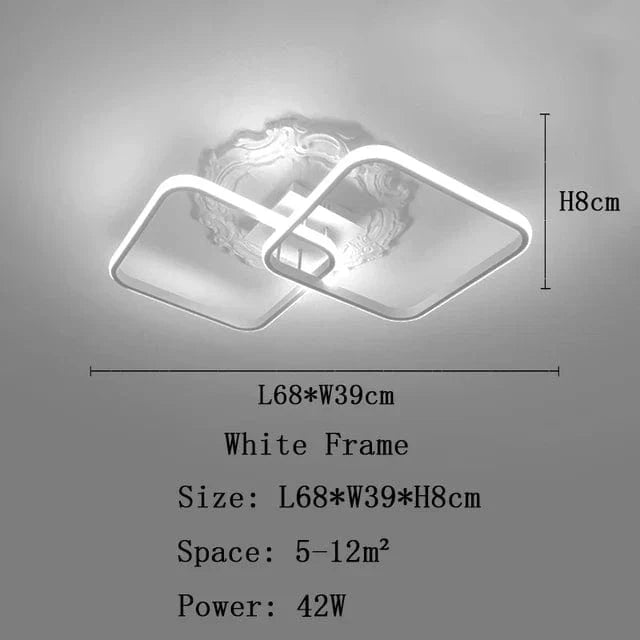 Lustre LED élégant pour un éclairage de plafond moderne | Marco Lucetti Type A-L68xL39cm 1 / Blanc chaud