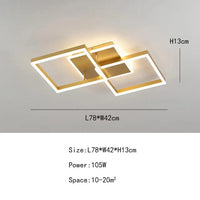 Lustre LED élégant pour un éclairage de plafond moderne | Marco Lucetti Type C-L78xL42cm / Blanc chaud