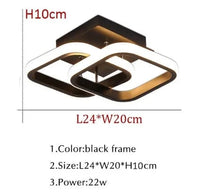 Lustre LED élégant pour un éclairage de plafond moderne | Marco Lucetti Type D-L24xL20cm / Blanc chaud