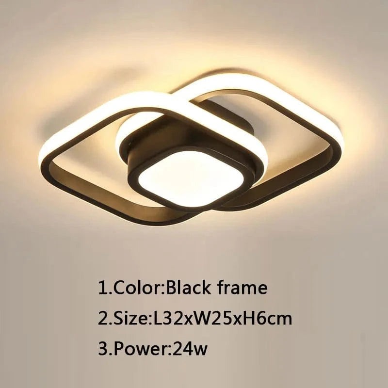 Lustre LED élégant pour un éclairage de plafond moderne | Marco Lucetti Type E-L32xL25cm / Blanc chaud