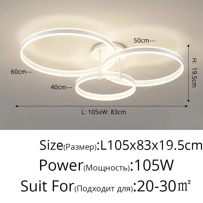 Lustre LED en Acrylique avec Éclairage Haut et Bas | Marco Lucetti Blanc 40-50-60cm / 3 couleurs Pas de télécommande