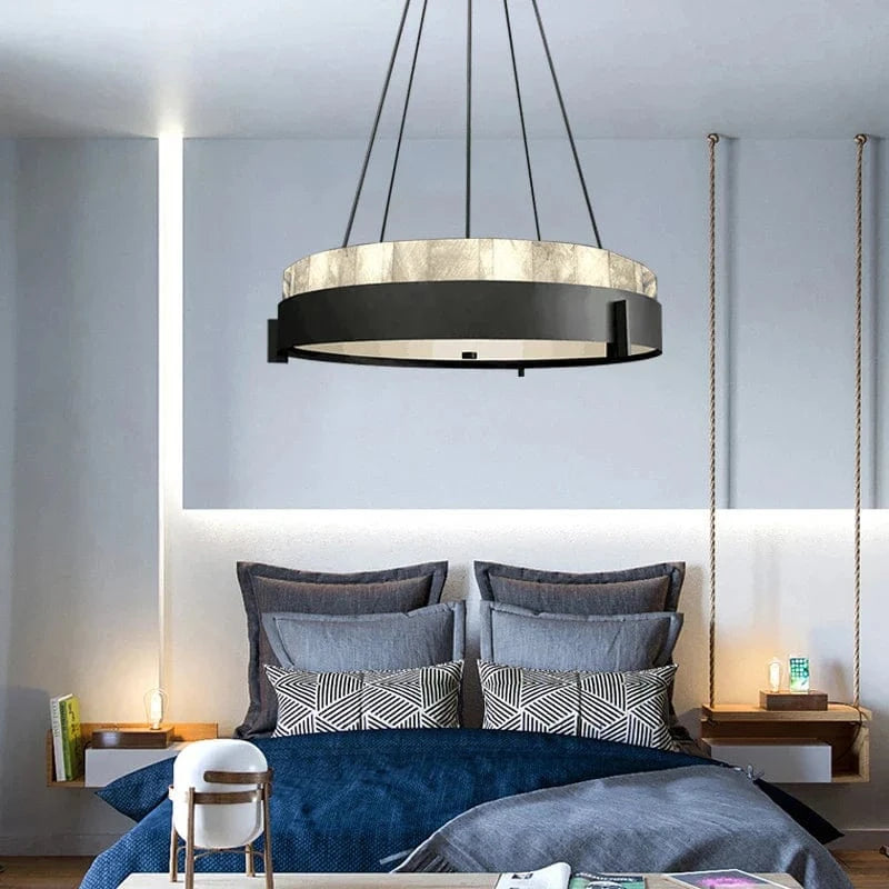 Lustre LED en anneau de marbre créatif - Style Moderne | Marco Lucetti
