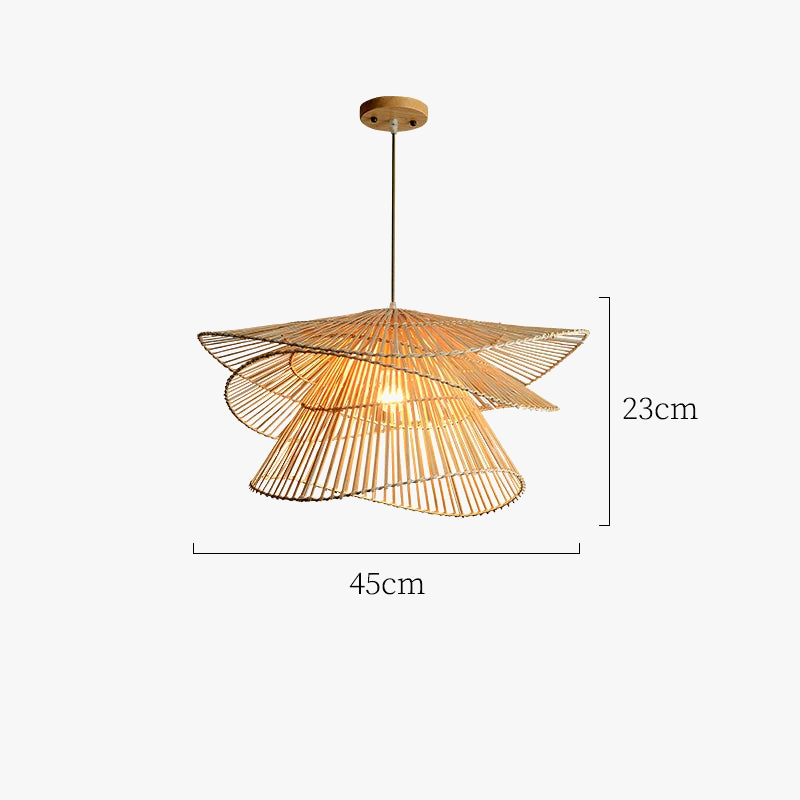 Lustre LED en bambou rotin créatif pour une décoration intérieure tendance