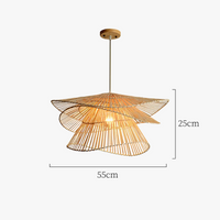 Lustre LED en bambou rotin créatif pour une décoration intérieure tendance