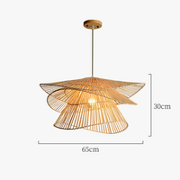 Lustre LED en bambou rotin créatif pour une décoration intérieure tendance