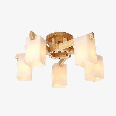 Lustre LED en bois avec abat-jours nordiques | Marco Lucetti