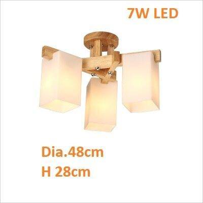 Lustre LED en bois avec abat-jours nordiques | Marco Lucetti 3 lampes