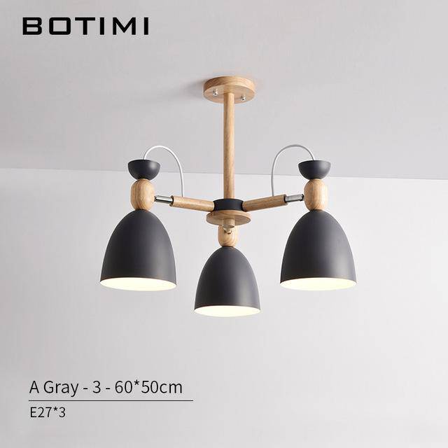 Lustre LED en bois avec abats-jours arrondis | Marco Lucetti