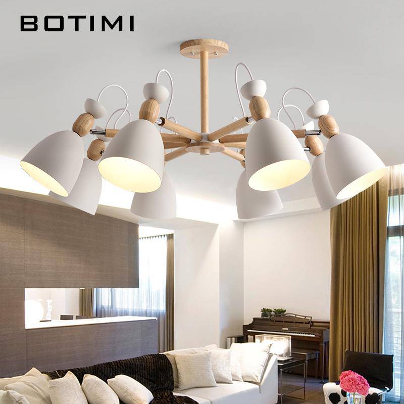 Lustre LED en bois avec abats-jours arrondis | Marco Lucetti