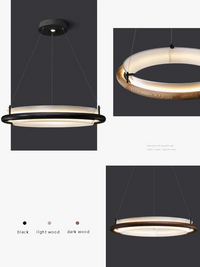 Lustre LED en bois noir pour une décoration moderne avec lampes suspendues