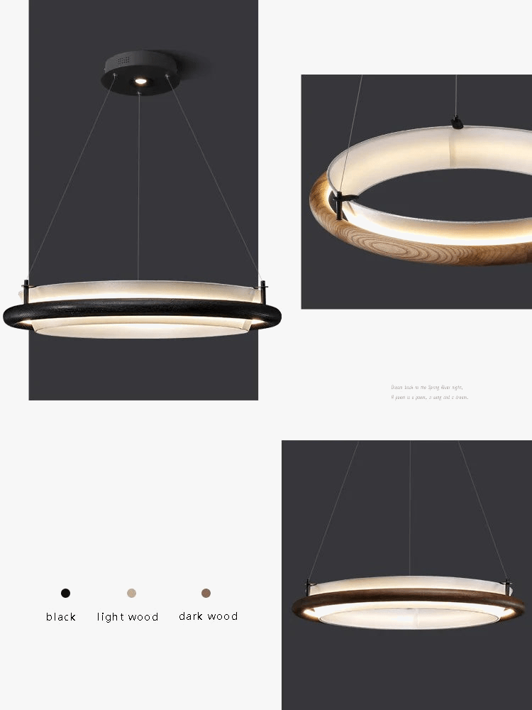 Lustre LED en bois noir pour une décoration moderne avec lampes suspendues | Marco Lucetti