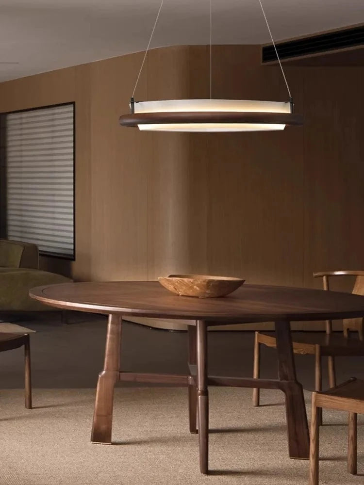 Lustre LED en bois noir pour une décoration moderne avec lampes suspendues | Marco Lucetti