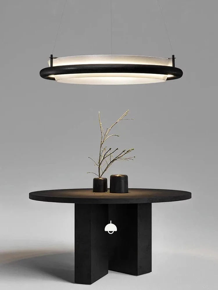 Lustre LED en bois noir pour une décoration moderne avec lampes suspendues | Marco Lucetti