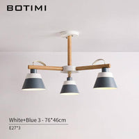 Lustre LED en bois Nordik | Marco Lucetti 3 lampes - Bleu
