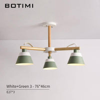 Lustre LED en bois Nordik | Marco Lucetti 3 lampes - Vert
