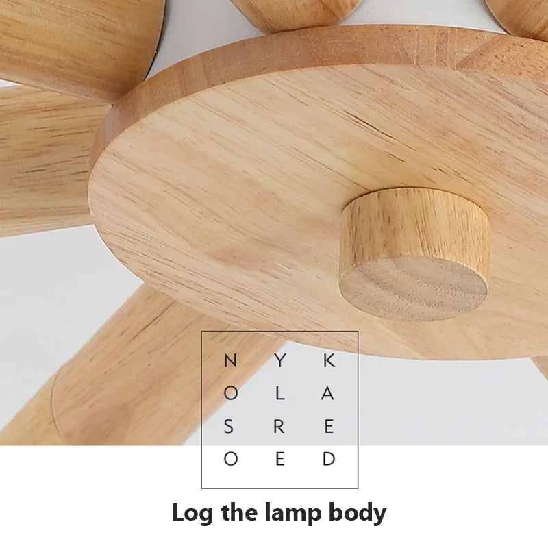 Lustre LED Nordique en Bois Premium