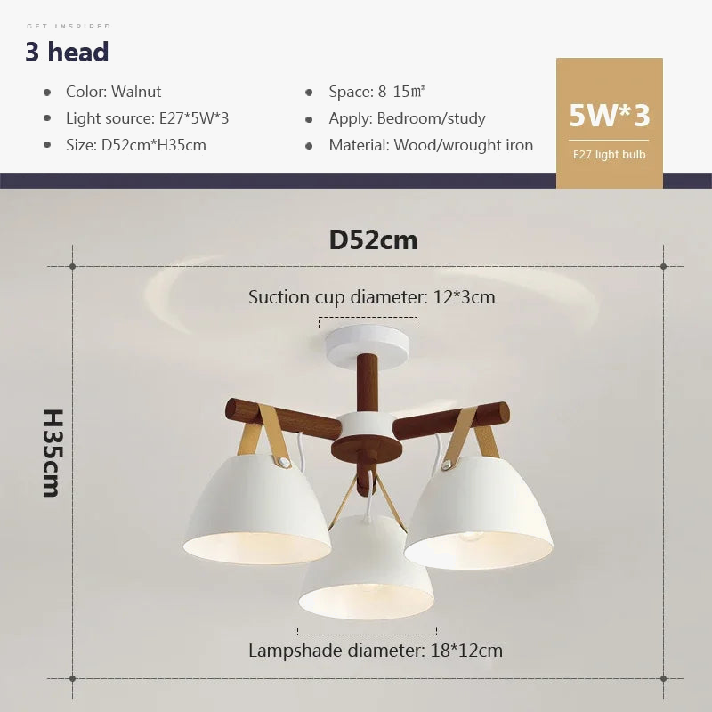 Lustre LED Nordique en Bois Premium