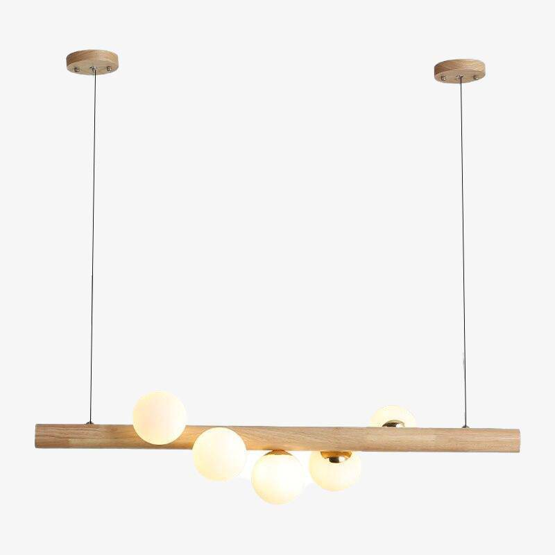 Lustre LED en bois scandinave à sphères multiples | Marco Lucetti